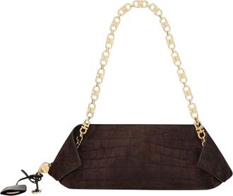 Ferragamo Dark Brown Gancini Small Shoulder Bag