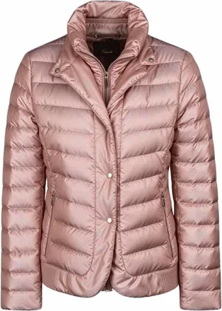 Moorer Womens Stand Collar Short Down Jacket In Deserto