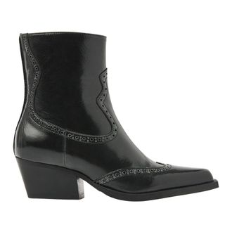 VIA VAI Schoenen, Dames, Zwart, 38 EU, Leer, Do Aiden lak enkellaarsjes