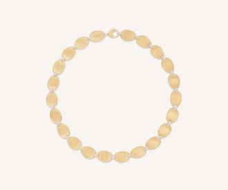 Marco Bicego 18kt yellow small gold leaf necklace with diamond accents CB2893_B_YW_Q6