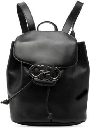 Ferragamo Pre-owned Leren Rugzak - unisex - Vintage Rugzakken - Zwart - ONE Size - Leer - Vintage