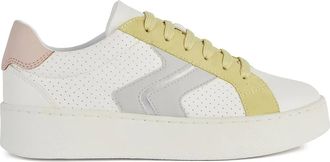 Geox Skyely perforated-panel leather sneakers - White