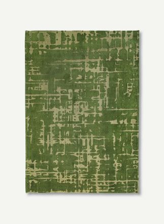 Louis De Poortere Dise&ntilde;o Baobab - Alfombra Estructura Efecto Terciopelo - Hecha En B&eacute;lgica - Acabado A Mano - Antideslizante Natural - 100% Poli&eacute;ster - Verde Perriers -