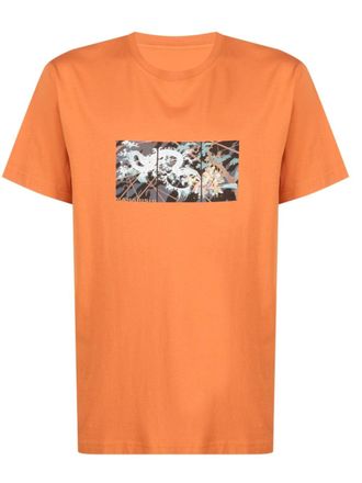 maharishi graphic-print organic cotton T-shirt - Orange