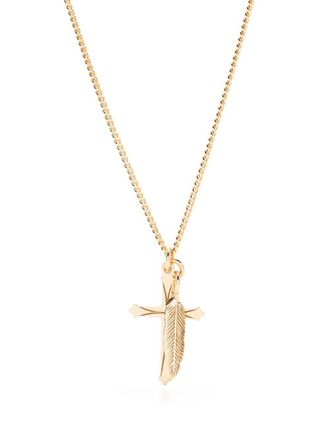 Emanuele Bicocchi feather-pendant necklace - Gold