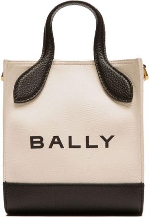 Bally Bar logo-print tote bag - women - Organic Cotton/Calf Leather/Recycled Polyester/RDS Product Name: BLACK ORCHID EDP Division: TF (TOM FORD