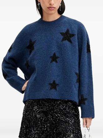 AllSaints Starlet intarsia-print jumper - Blue