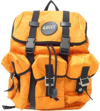 Gucci Orange Nylon Backpack (Pre-Owned)