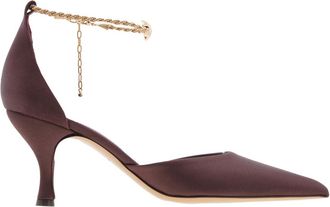 Ferragamo Dana 70 Ankle Chain Pumps, Size 8 C