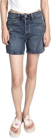 Anna Sui Studded Shorts in Denim at Nordstrom, Size 25