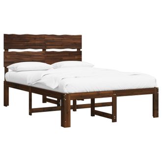 vidaXL Cama Doble Con Cabecero Rostock Marr&oacute;n Oscuro 120 X 190 Cm Vidaxl