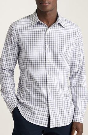 Bonobos Tech Slim Fit Solid Button-Up Shirt in Horden Check - Blue Depths at Nordstrom Rack, Size Small
