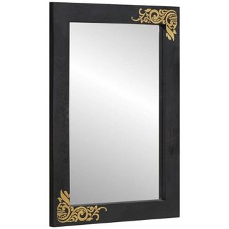 vidaXL Espejo De Ba&ntilde;o Con Espejo Negro Y Plata 70 X 50 X 2,5 Cm Vidaxl