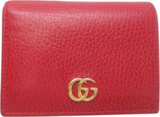 Gucci Red Color Leather Wallet (Bi-Fold) (Pre-Owned)