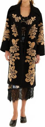 Farm Rio Bold Flowers Fleece Jacket In Black