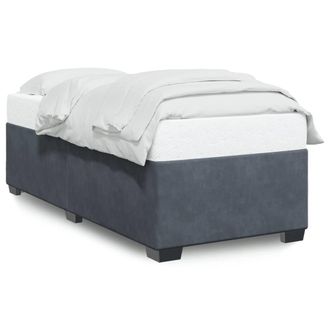 Berkfield Home Bed Frame without Mattress Dark Grey 90x190 cm Single Velvet