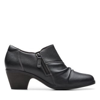 Clarks Womens Emily 2 Braley Shoes, Color Black Leather, Size: 5.5 UK Wide