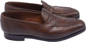 Ralph Lauren Penny Slip-On Loafers in Brown Leather