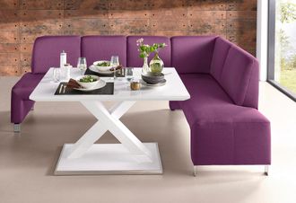 Exxpo Sofa Fashion Eckbank »Intenso, viele Bezugsstoffe Cord, Leder, Struktur 244/157 cm (B/T)« hohe Bodenfreiheit, frei im Raum stellbar, hoher Sitzkomfort