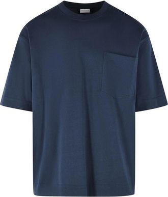 Dries Van Noten Heso Navy Cotton T-Shirt