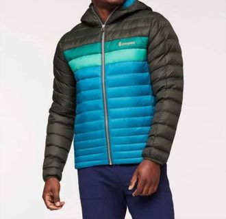 Cotopaxi Fuego Down Hooded Jacket In Woods/gulf