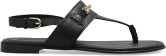 Furla Heritage leren sandalen - Dames - Sandalen - Zwart - 36 EU - Leer - Schoenen