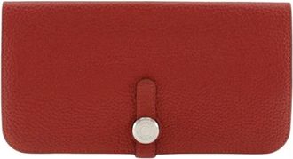Herm&egrave;s Tweedehands leren portemonnees - Dames - Vintage Accessoires - Rood - ONE Size - Vintage