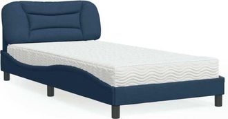 vidaXL Cama Con Colch&oacute;n Tela Azul 100x200 Cm Vidaxl