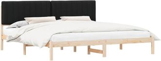 vidaXL Bed Frame with Upholstered Headboard Black 200 x 200 cm vidaXL