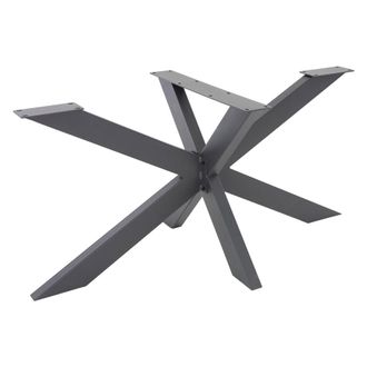 ML Design Pata de mesa industrial 78x71x150cm acero antracita dise&ntilde;o cruzado X