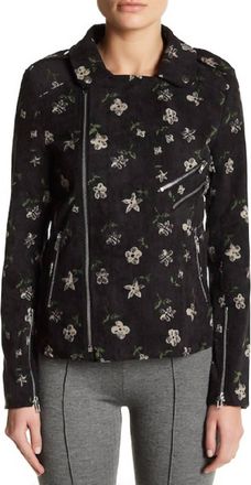 Romeo & Juliet Couture Floral Moto Corduroy Jacket In Multicolor