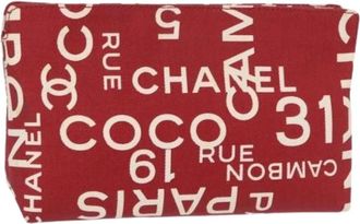 Chanel Pre-owned Clutches, female, Red, Size: ONE SIZE Pre-owned Canvas Clutch