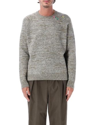 Dries Van Noten Grey Knitted Crew Neck Sweater