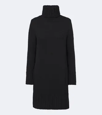 Moncler Turtleneck alpaca and wool-blend minidress