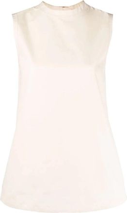 Jil Sander Katoenen Blouse - Dames - Tops zonder mouwen - Roze - L - Katoen - Tops