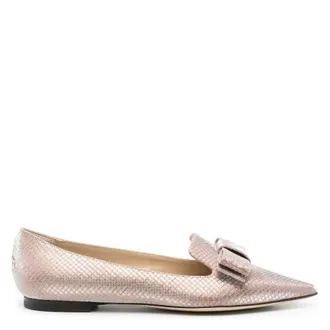 Jimmy Choo London Gala Pointed-To Bow Ballet Flats, Brand Size 35.5 ( US Size 5.5 )