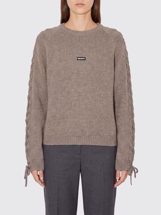 Rotate Maglia girocollo in misto lana e cashmere con logo applicato