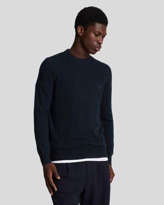 Lyle & Scott Mens Lambswool Crew Neck Jumper - Navy - Size X-Large
