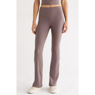 Zella Thrive Rib Bootcut Pants in Grey Plum at Nordstrom, Size X-Small