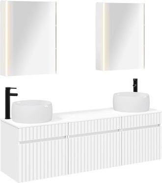 vidaXL Juego De Muebles De Ba&ntilde;o 5 Uds. Blanco Madera De Ingenier&iacute;a Vidaxl