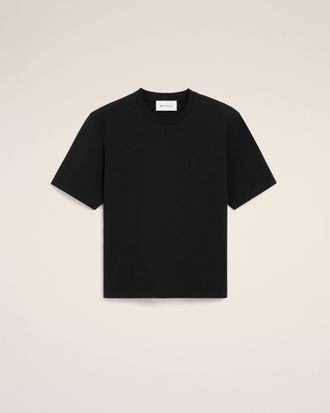 Ami Black cotton t-shirt with embossed Ami de Coeur Black - XXXL - Unisex