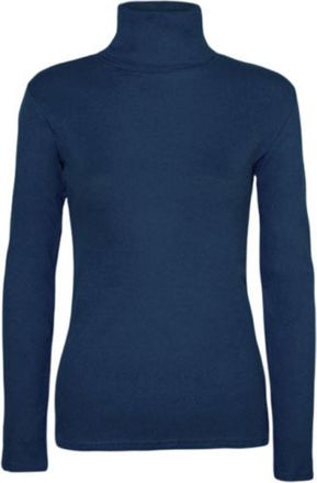 Generic New Ladies Plain Long Sleeve Polo Neck Stretch Top Women Turtle Neck Jumper Shirt (L/XL (UK 16-18), Teal)