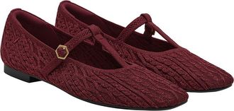 Vivaia T-Bar Ballet Flats in Burgundy Metallic at Nordstrom, Size 9