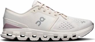 On Womens Cloud X 4 Running Shoes In Ivory Heron