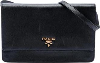 Prada Pre-owned Saffiano Crossbody Bag - Dames - Vintage Schoudertas - Zwart - ONE Size - Vintage