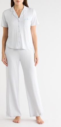 Danskin Peached Jersey Long Pajamas in Coastal Breeze at Nordstrom Rack, Size X-Large
