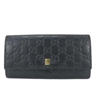 Gucci Black Gg Leather Wallet (Bi-Fold) (Pre-Owned)
