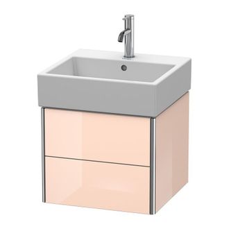 Duravit Duravit Xsquare Mueble De Pared 48,4x 46,0 Cm, 2 Cajones, Para Lavabo Vero Air 235050, Color (frente/cuerpo): Perla De Albaricoque Laca De Alto Brillo