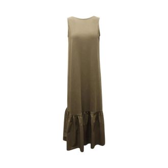 Sun 68 Militare Long Dress - Dames - Maxi kleedjes - Groen - L - Katoen - Kleedjes
