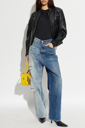 VETEMENTS Vintage-effect Jeans, Womens, Blue